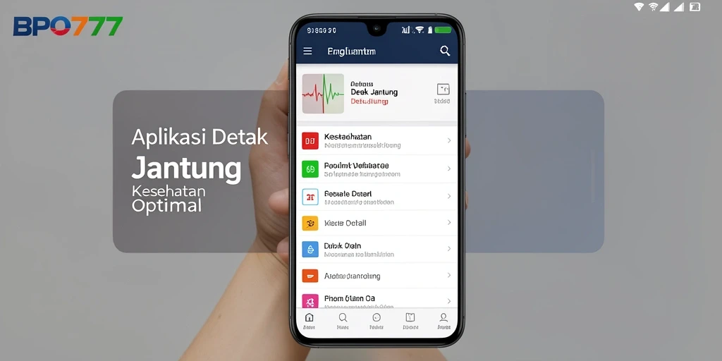 Antarmuka BPO777 menampilkan grafik detak jantung yang jelas dan informatif.