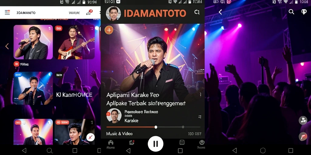 Tampilan antarmuka aplikasi karaoke IDAMANTOTO yang menarik dan user-friendly.