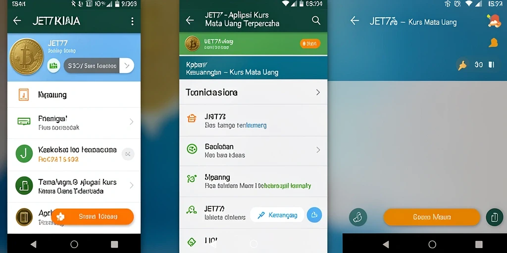 Tampilan antarmuka JET77 yang sederhana dan informatif.