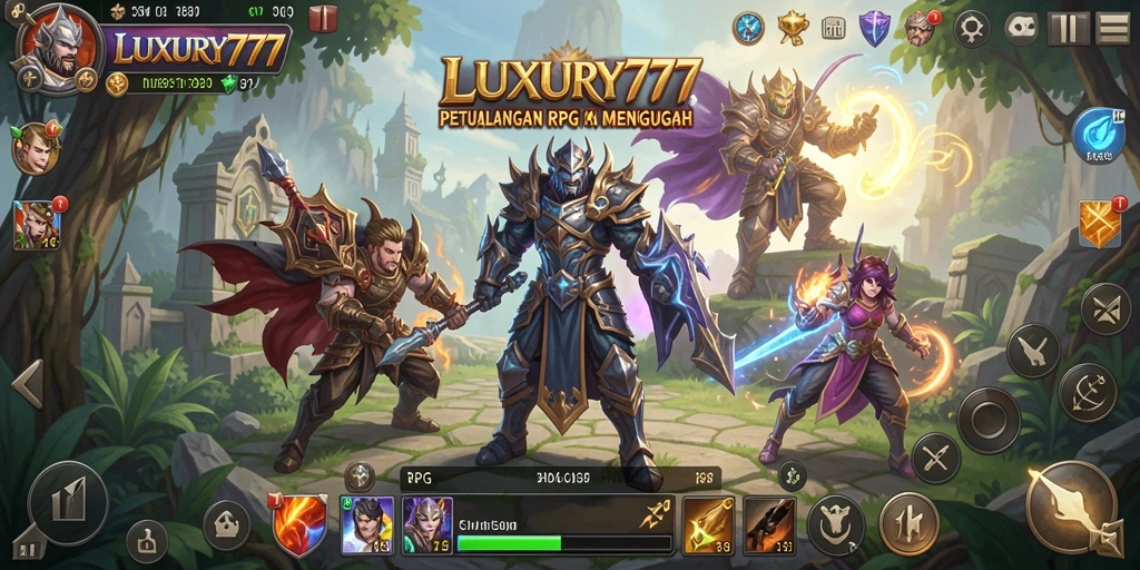 Antarmuka pengguna LUXURY777 yang menarik dalam eksplorasi RPG.