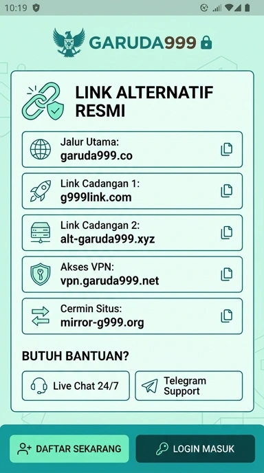 Tampilan link alternatif garuda999
